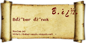 Báber Énok névjegykártya